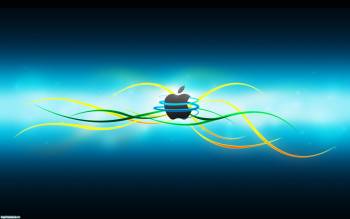 Apple - абстракция. Обои на рабочий стол, , Apple, абстракция, синий, голубой