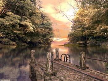 Озеро летом - HDR фото, обои природы, , HDR, озеро, деревья