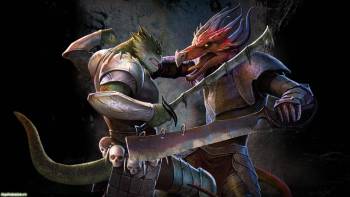 Битва монстров - игровые обои на рабочий стол, , меч, темный, дракон