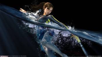 Tomb Raider, обои из игры, , Tomb Raider, вода, пистолет, девушка