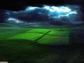 Обои на рабочий стол в стиле Windows Vista, , поле, зеленый, небо. облака, синий