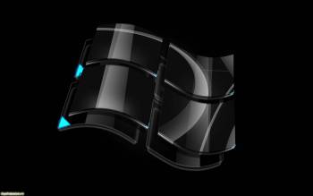 Стеклянная иконка Windows - обои для рабочего стола, , черный, стекло