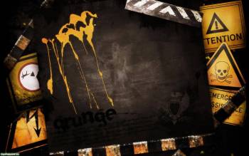 Обои в стиле Grunge, черно-желтые обои, , Grunge, черный, желтый, краска