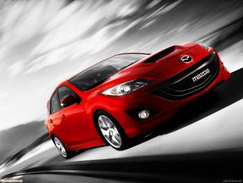 Обои Мазда (Mazda) - большие обои авто, , авто, Мазда, Mazda, красный, дорога, скорость, серый