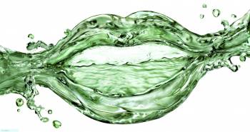 Губы из воды - широкоформатные обои, , губы, вода, 3D, белый, зеленый