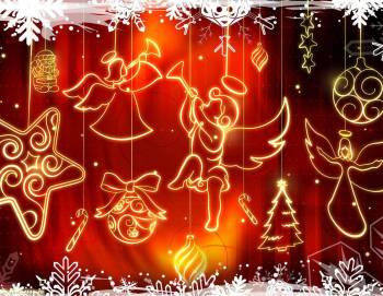 Новый год 2010 обои, красивые новогодние обои 2010, , 2010, ангел, красный, снежинка, Новый год