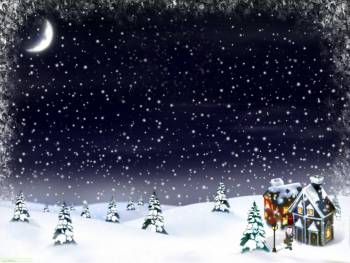 Зима и Новый год - обои на рабочий стол, , Новый год, 2010, зима, снег, луна, ночь