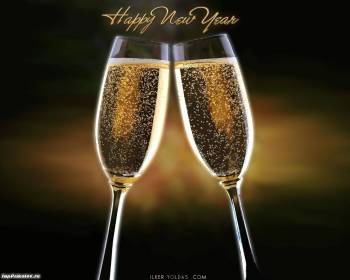 Новый год 2010 - новогодние бокалы 1280x1024 пикселей, , Новый год, 2010, бокалы, шампанское