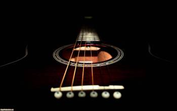Фото гитары - красивые черные обои, , гитара, музыка, струны