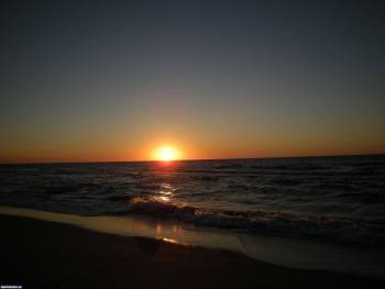 Фото морского заката - большие обои на рабочий стол. Сумерки, , закат, солнце, прибой, волна, море, вечер, сумерки