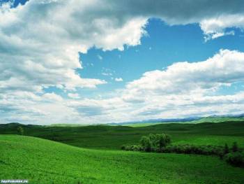 Обои природы - скачать обои 1280x960, , поле, зеленый, голубой, небо, 1280x960