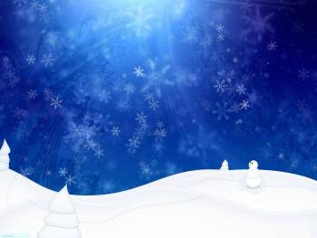 Обои на Новый год 2010 - снежинки, , снежинка, 2010, Новый год, синий, снеговик, ель, снег, белый