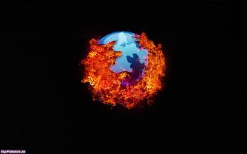 Mozilla Firefox обои 1440x900 пикселей, скачать бесплатно, , Mozilla Firefox, темный, красный, планета, лиса, черный, огонь