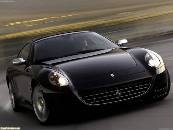 Черный Ferrari - роскошные обои авто размером 1280x960, , Ferrari, авто, дорога, скорость, вид спереди