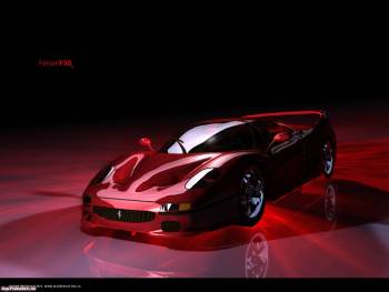 Автообои - красная 3D Ferrari 1600x1200 пикселей, , авто, Феррари, Ferrari, стекло, 3D, отражение