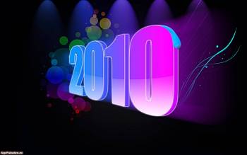 Новогодние обои - Новый 2010 год, 1600x1000 пикселей, , Новый год, 2010, разноцветный