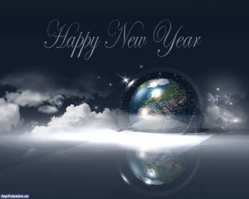 Новогодние красивые обои, , Новый год, земля, планета, отражение, праздник