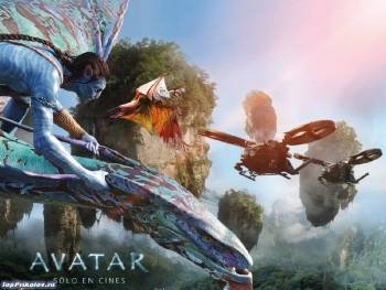 Аватар обои - красивые обои из фильма АВАТАР 1024x768, , полет, дракон, АВАТАР, высота, битва, солнце, небо