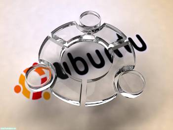 Креативные обои ubuntu, , ubuntu, стекло, 3D, преломление