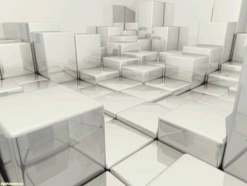 Трехмерные обои, обои 3D - стеклянные кубы в комнате, , куб, стекло, отражение, 3D