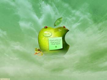 Apple обои - прикольные обои на рабочий стол Apple, , яблоко, капля, роса, бумага, Apple