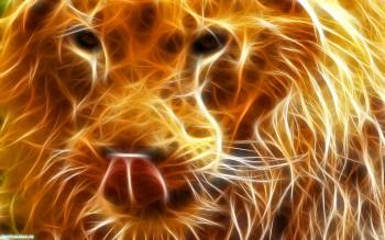 Лев обои, красивые обои с царем зверей - львом, , лев, фотошоп, хищник, кошка