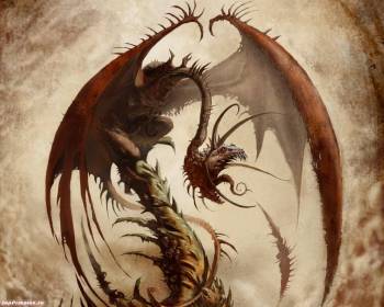 Дракон - обои в стиле фэнтези, , дракон, фэнтези, крылья