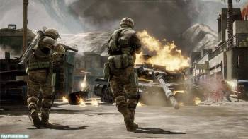 Обои к игре Battlefield: Bad Company 2, , Battlefield, игра, война, танк, перестрелка, огонь