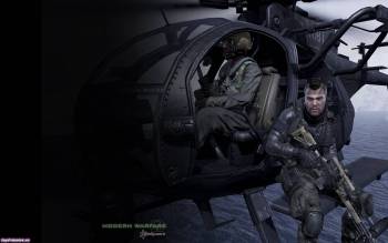Обои из игры Call of Duty: Modern Warfare 2, , Call of Duty, игра, вертолет, автомат