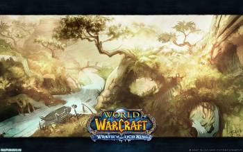 Широкоформатные обои World of Warcraft, , world of warcraft, река, дерево, рисунок, игра