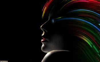 1920x1200 обои - девушка с разноцветными волосами, , фотошоп, девушка, разноцветный