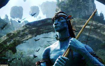 Красивые обои из фильма Avatar/Аватар 2010, , Avatar, АВАТАР, кино, фильм, лук, горы, воин
