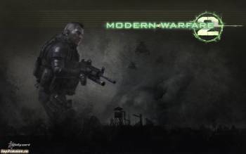 Обои Call of Duty: Modern Warfare 2, , Call of Duty, автомат, воин, черно-белый
