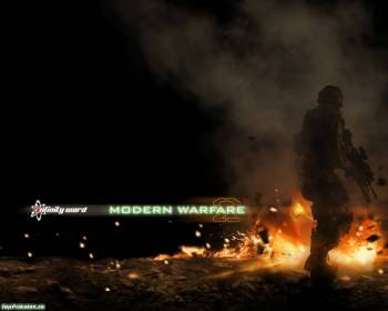 Обои из игры Call of Duty: Modern Warfare 2, игровые обои, , Call of Duty, автомат, воин, огонь