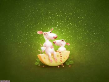 Два мышонка, прикольные мультяшные обои, , мышь, сыр, мультик