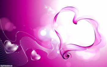 Широкоформатные розовые обои - абстракция и сердце, , абстракция, сердце, любовь