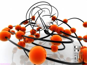 3d красивые обои - оранжевые шары, , оранжевый, шар, 3D, отражение