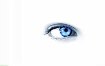 Голубой глаз на белом фоне, широкоформатные обои, , глаз