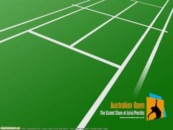 Большие спортивные обои - большой теннис, , теннис, поле, разметка, полосы, зелень, газон, спорт