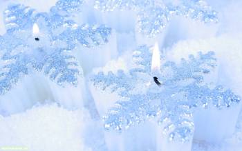 Красивые зимние свечи, обои, снежинки, , свечи, зима, снежинки, огонь, Новый год 2011
