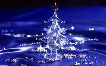 Стеклянная елка - обои зимы 1920x1200 пикселей, , елка, стекло, зима, Новый год