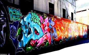Живопись каменный джунглей - яркие обои, , граффити, надпись, стена, город