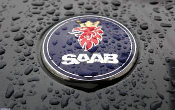 Логотип Saab, скачать широкоформатные автомобильные обои, , Saab, авто, логотип, капли