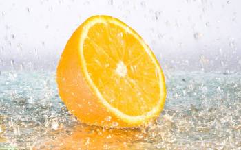 Сочный фрукт, аппетитные обои на ваш рабочий стол, , апельсин, фрукт, капли, мокрый, сочный