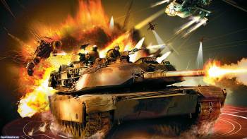 Стреляющий танк в игре - скачать обои, , танк, бой