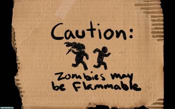Осторожно, зомби могут загораться - скачать обои, , зомби, пламя