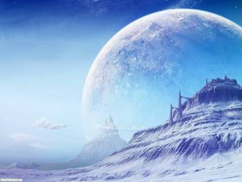 Воображаемая снежная планета - скачать обои, , снег, планета, фантазии