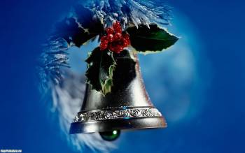 Новогодние и роджественские обои - колокольчик, , Новый год, 2011, Рождество, праздник, колокольчик, рябина