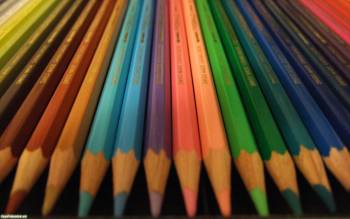 Набор разноцветных карандашей, скачать обои 1920х1200, , карандаш, разноцветный, макро, фото