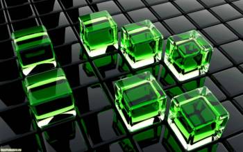 Зеленые трехмерные кубы - скачать бесплатно, , кубы, графика, трехмерные, грани